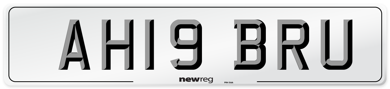 AH19 BRU Number Plate from New Reg